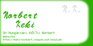 norbert keki business card